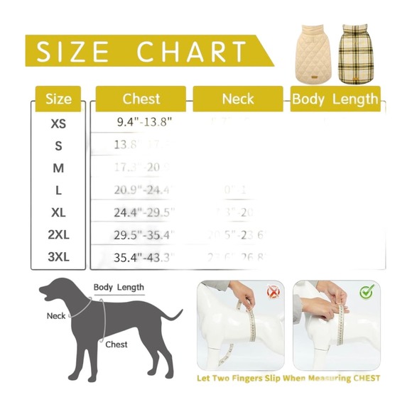 Kuoser Dogs‎ Size M Quilted Vest Jacket Reversible Yellow Plaid And Cream New - Picture 7 of 7